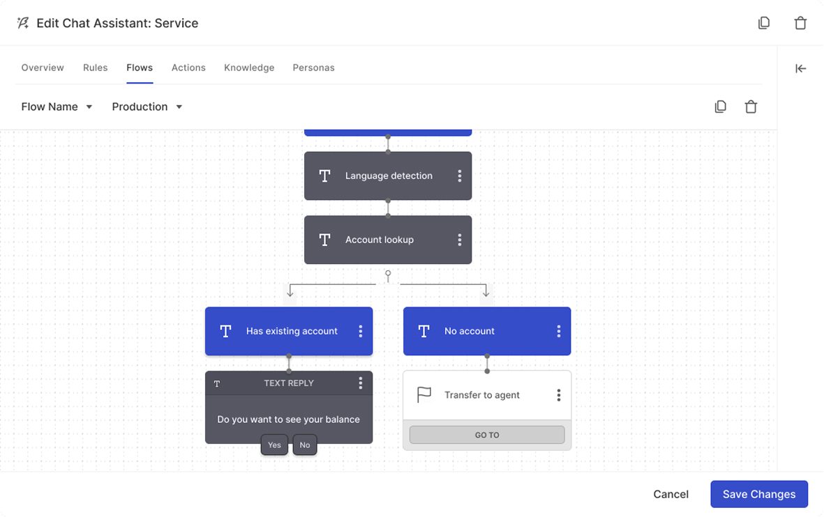 Conversational flow builder