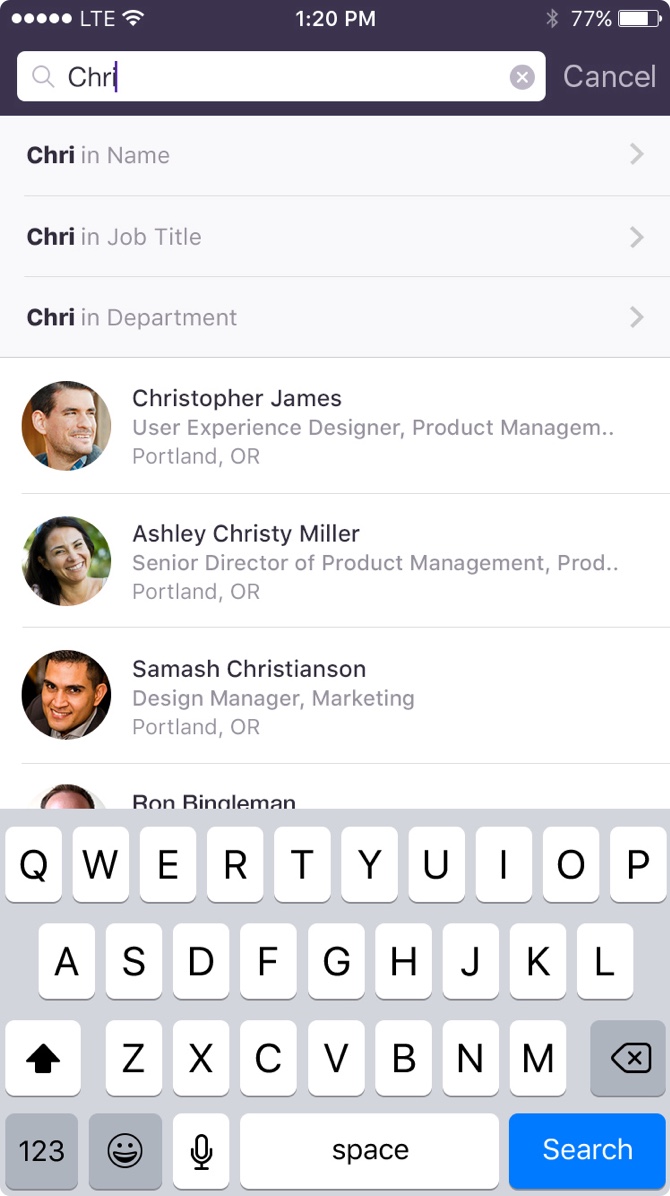 Search with filter options